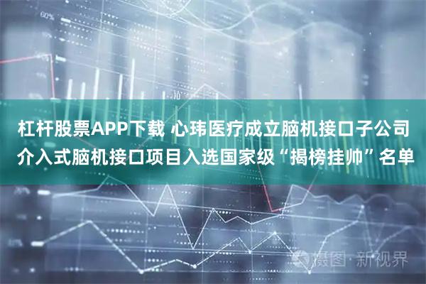 杠杆股票APP下载 心玮医疗成立脑机接口子公司 介入式脑机接口项目入选国家级“揭榜挂帅”名单